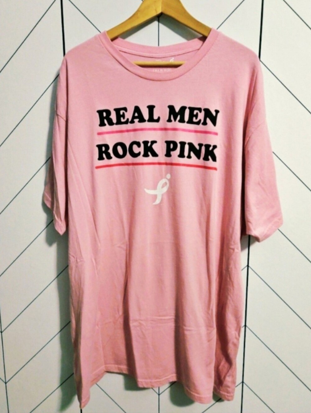NWOT Susan G. Komen Real Men Rock Pink Tee, Men's 3X